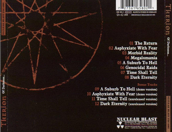 Therion : Of Darkness... (CD, Album, RE, RM)