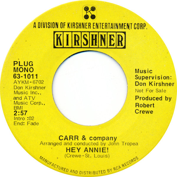 CARR & company : Hey Annie! / Fine Line (7", Mono, Promo)