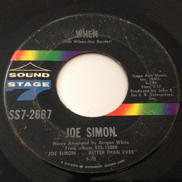 Joe Simon : That's The Way I Want Our Love / When (7", Single)