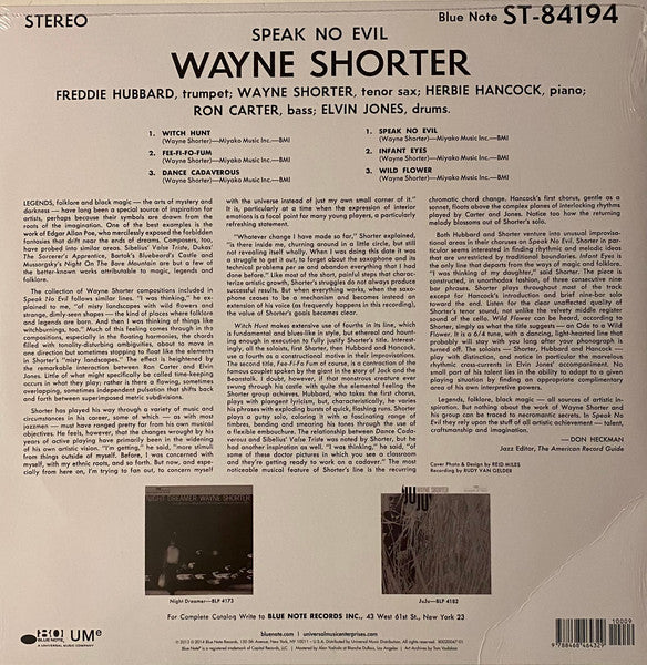 Wayne Shorter : Speak No Evil (LP, Album, RE, 180)