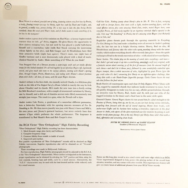 Shorty Rogers, André Previn : Collaboration (LP, Mono, RE, Gat)
