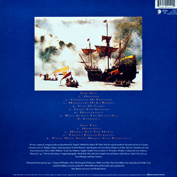 Vangelis : 1492 – Conquest Of Paradise (Music From The Original Soundtrack) (LP, Album)