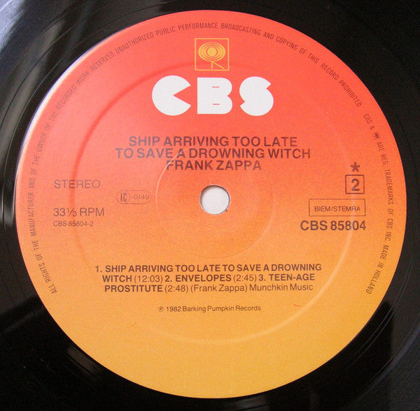 Frank Zappa : Ship Arriving Too Late To Save A Drowning Witch (LP, Album)