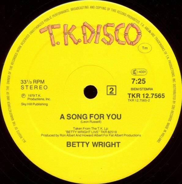 Betty Wright : Tonight Is The Night (12", Maxi, Pic)