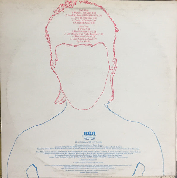 David Bowie : Aladdin Sane (LP, Album, Non)