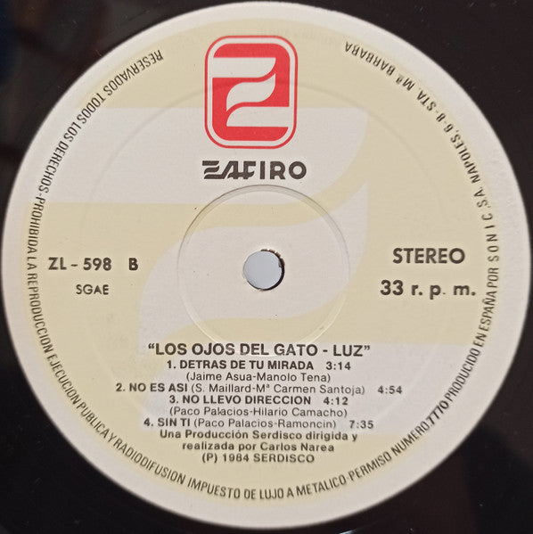 Luz Casal : Los Ojos Del Gato (LP, Album)