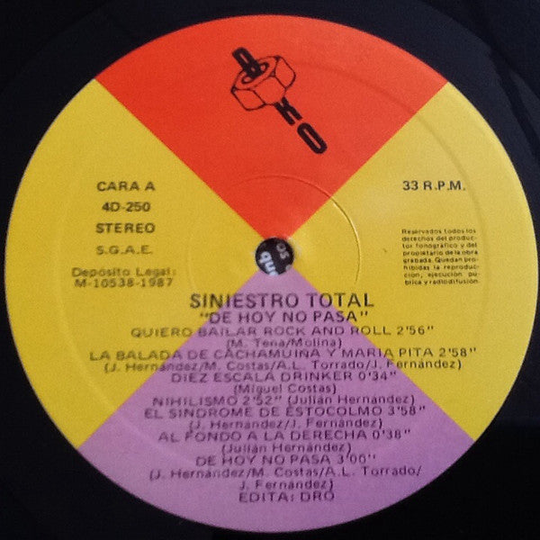 Siniestro Total : De Hoy No Pasa (LP, Album)