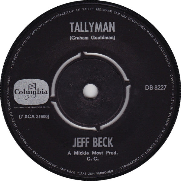 Jeff Beck : Tallyman (7", Single)