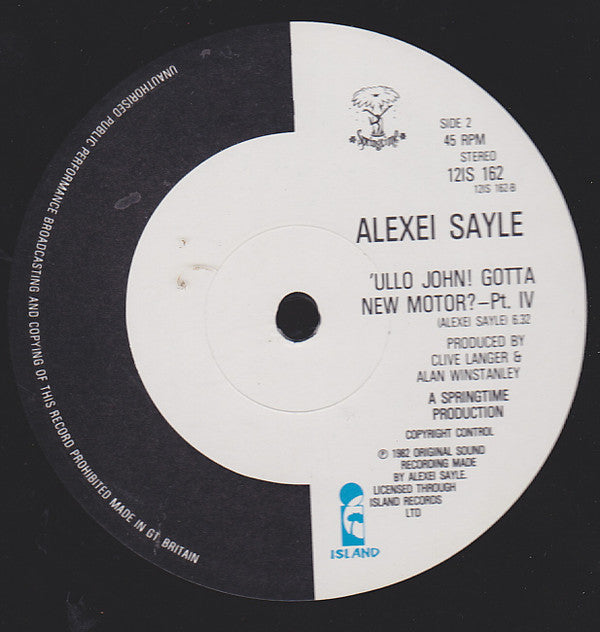 Alexei Sayle : 'Ullo John! Gotta New Motor? (12", Single, RE)