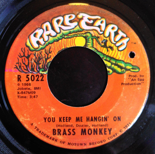 Brass Monkey (4) : Sweet Water / You Keep Me Hangin' On (7")