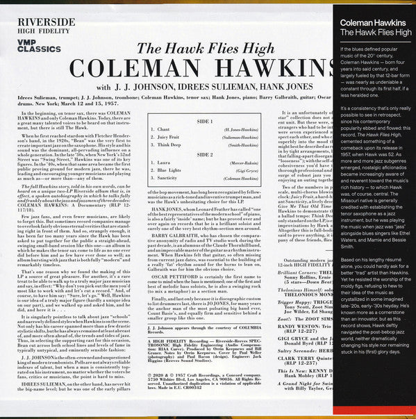 Coleman Hawkins : The Hawk Flies High (LP, Album, Mono, Club, M/Print, RE, 180)