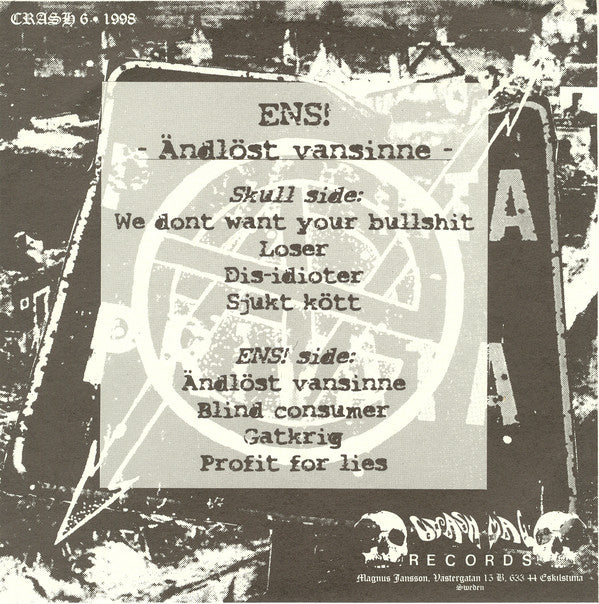 ENS!* : Ändlöst Vansinne EP (7", EP)