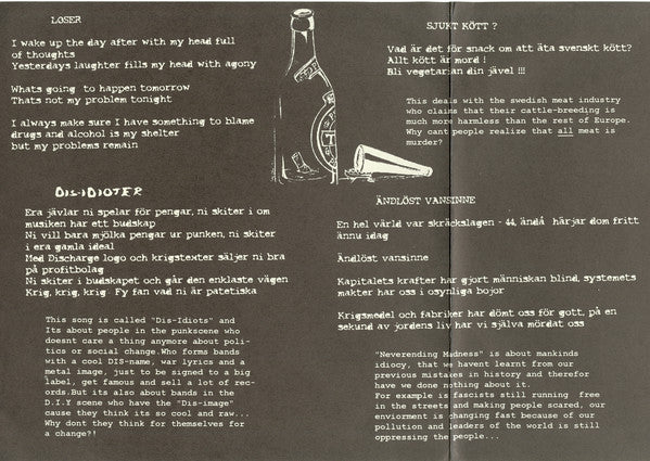 ENS!* : Ändlöst Vansinne EP (7", EP)
