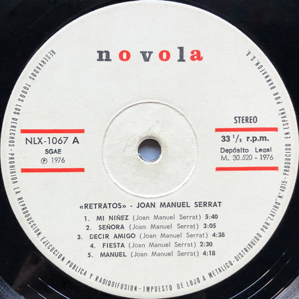 Joan Manuel Serrat : Retratos (LP, Album, Comp, Gat)