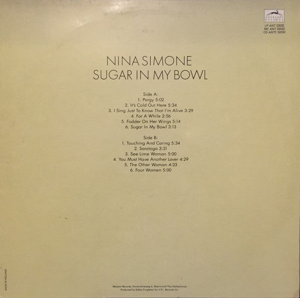Nina Simone : Sugar In My Bowl (LP, Comp)