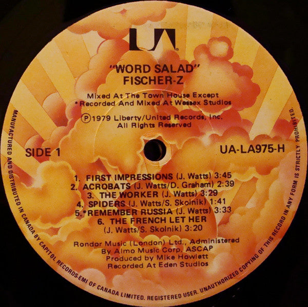 Fischer-Z : Word Salad (LP, Album)