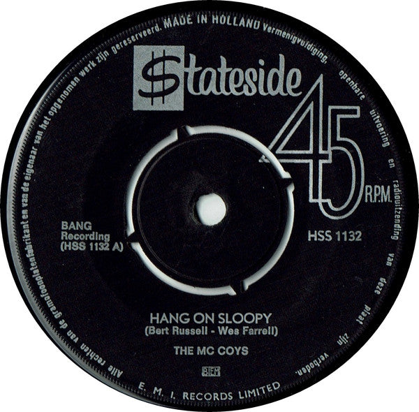 The McCoys : Hang On Sloopy / I Can't Explain It (7")