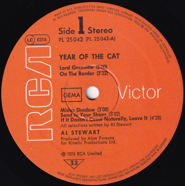 Al Stewart : Year Of The Cat (LP, Album, Gat)