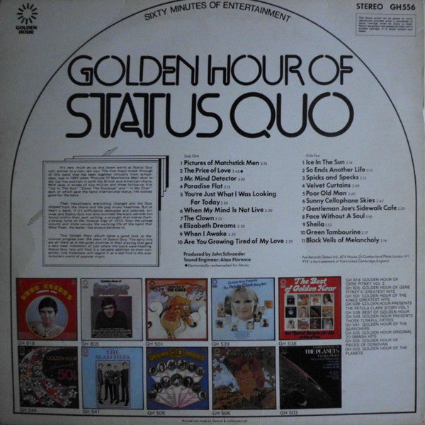 Status Quo : Golden Hour Of Status Quo (LP, Comp, fla)