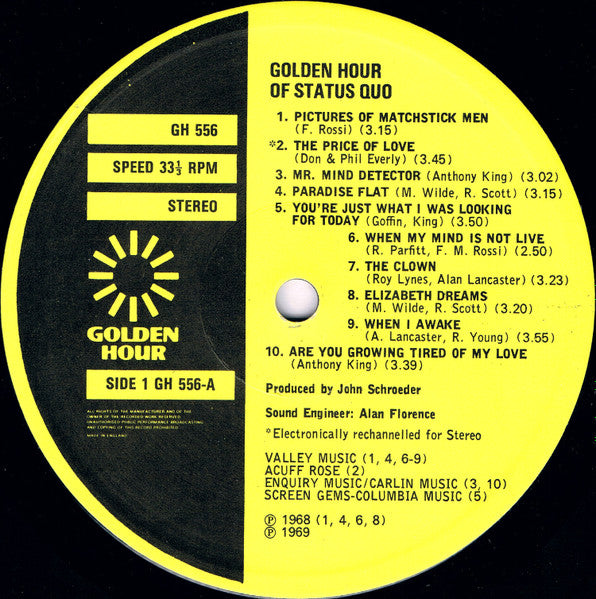 Status Quo : Golden Hour Of Status Quo (LP, Comp, fla)