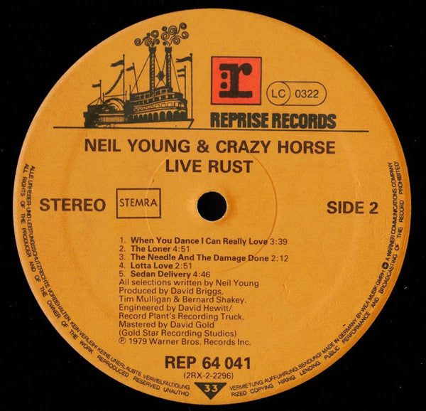 Neil Young & Crazy Horse : Live Rust (2xLP, Album, Ste)