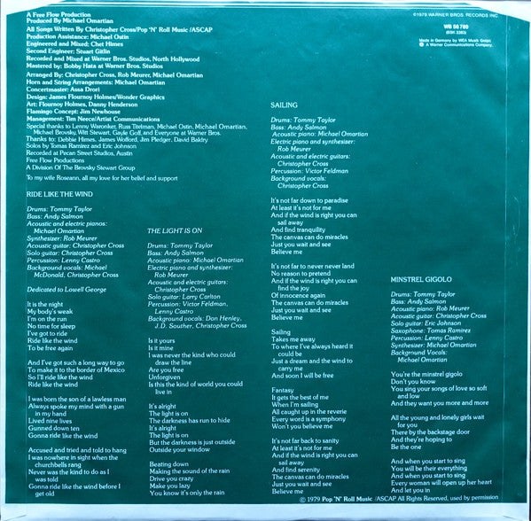 Christopher Cross : Christopher Cross (LP, Album, RE)