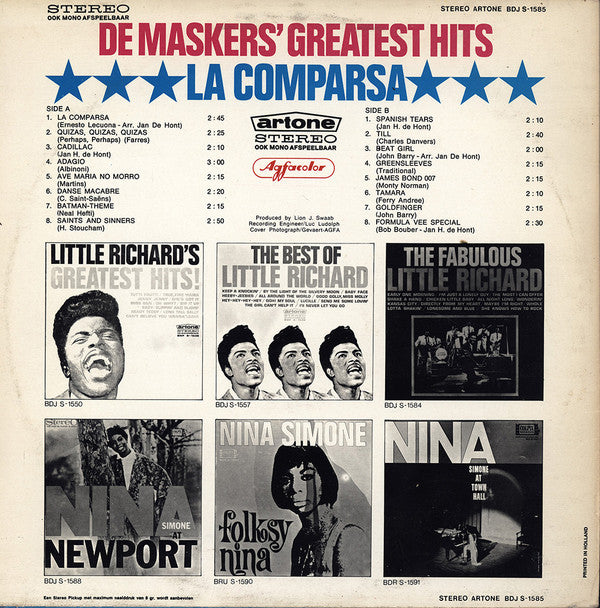 De Maskers : De Maskers' Greatest Hits - La Comparsa (LP, Comp, RE)