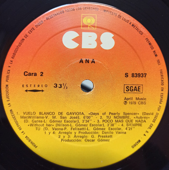 Ana Belén : Ana (LP, Album)