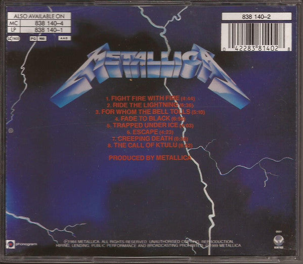 Metallica : Ride The Lightning (CD, Album, RE)