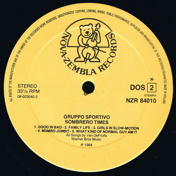 Gruppo Sportivo : Sombrero Times (LP, Album)