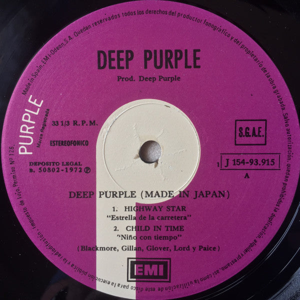 Deep Purple : Made In Japan (2xLP, Album, Gat)