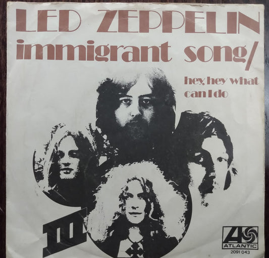 Led Zeppelin : Immigrant Song (7", Single)