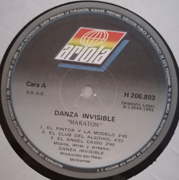 Danza Invisible : Maraton (LP, MiniAlbum, RE)