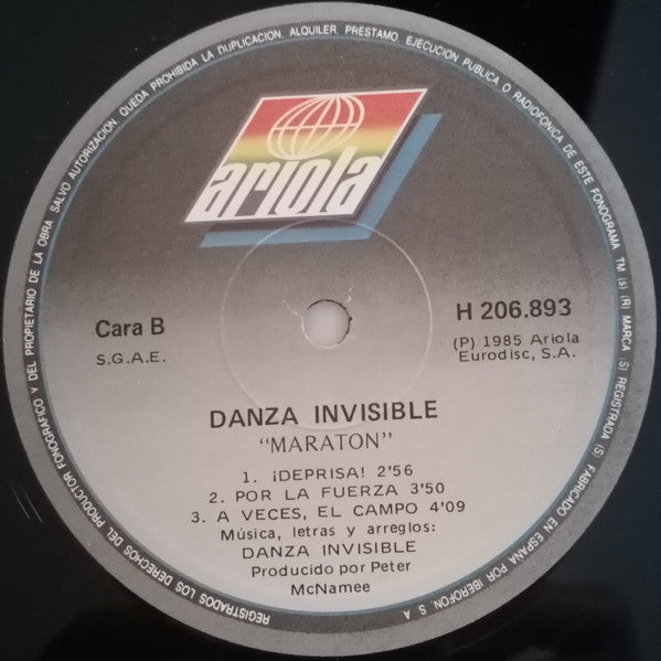 Danza Invisible : Maraton (LP, MiniAlbum, RE)