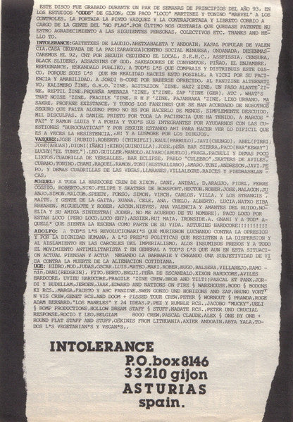 Intolerance* : La Generación Del Odio (LP)