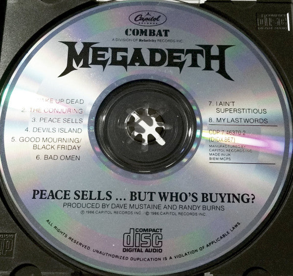 Megadeth : Peace Sells... But Who's Buying? (CD, Album)