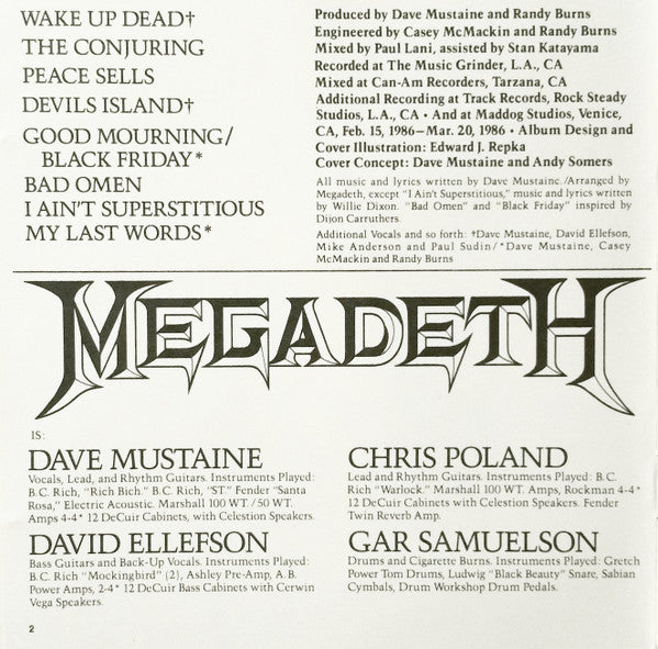 Megadeth : Peace Sells... But Who's Buying? (CD, Album)