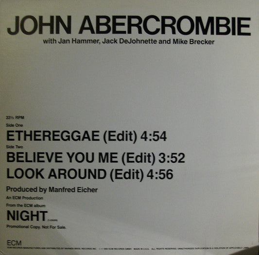 John Abercrombie : Ethereggae / Believe You Me / Look Around (12", Promo)