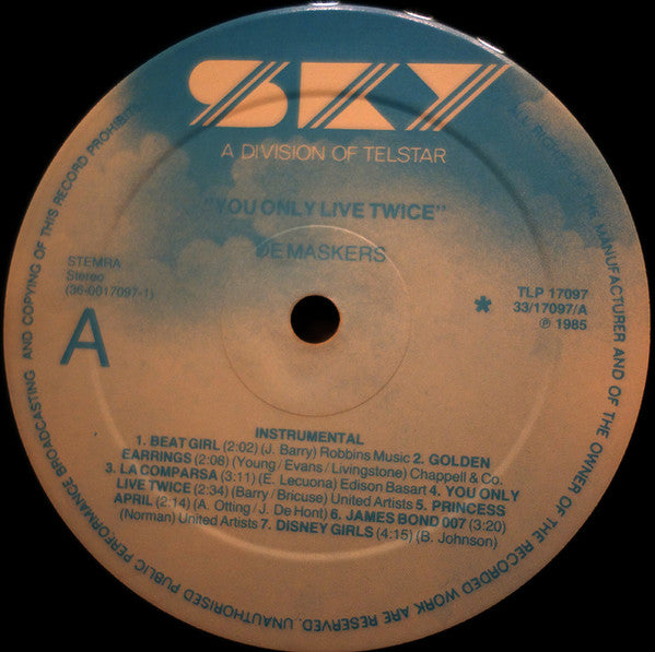 De Maskers : You Only Live Twice (LP, Album)