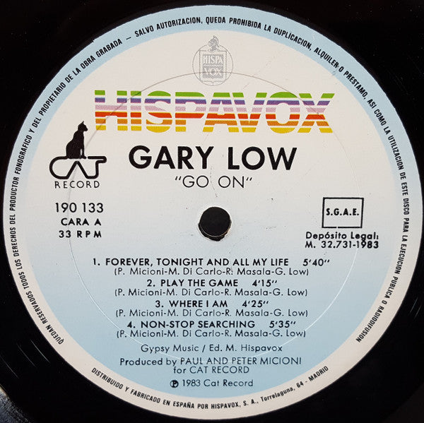 Gary Low : Go On (LP, Album)