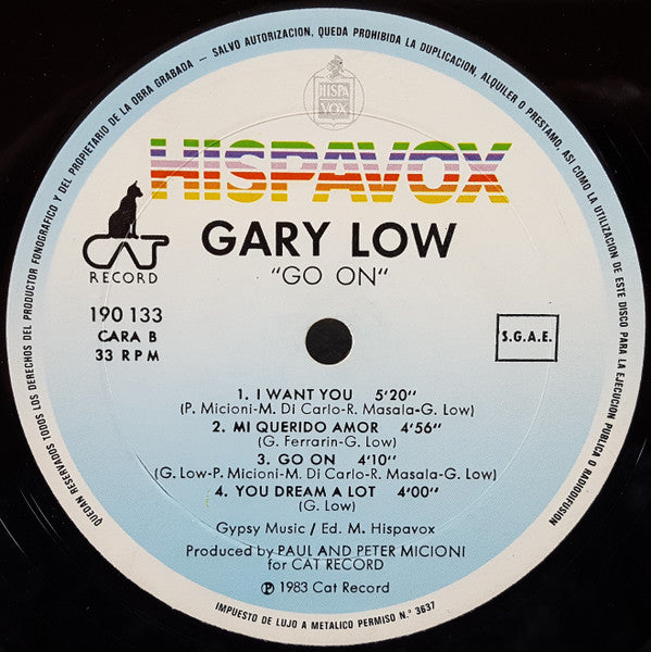 Gary Low : Go On (LP, Album)