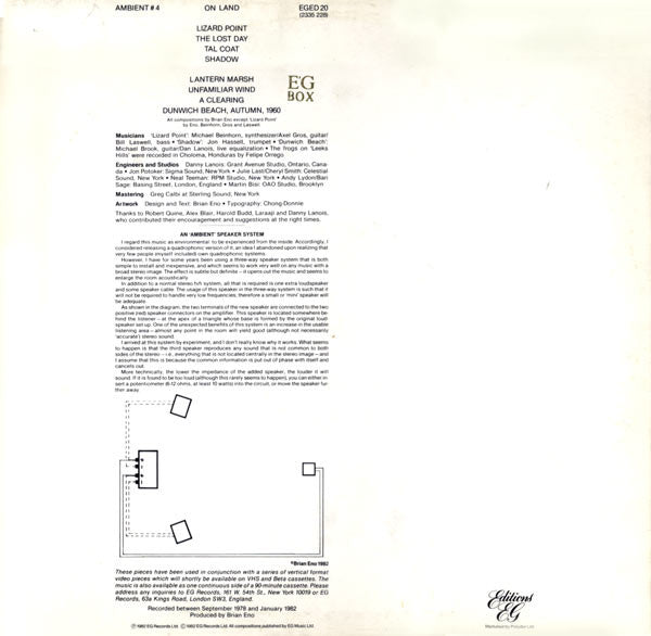 Brian Eno : Ambient 4 (On Land) (LP, Album)
