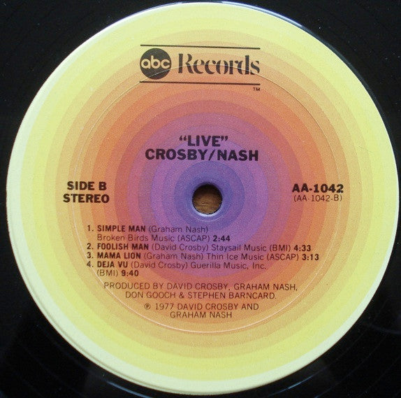 Crosby-Nash* : Live (LP, Album)
