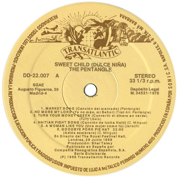 Pentangle : Sweet Child = Dulce Niña (2xLP, Album, RE)