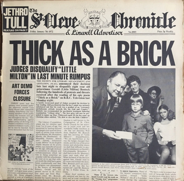 Jethro Tull : Thick As A Brick (LP, Album, New)