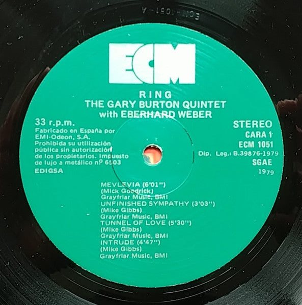 Gary Burton Quintet with Eberhard Weber : Ring (LP, Album, RE)