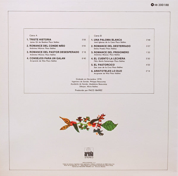 Paco Ibañez : A Flor De Tiempo (LP, Album, RE)
