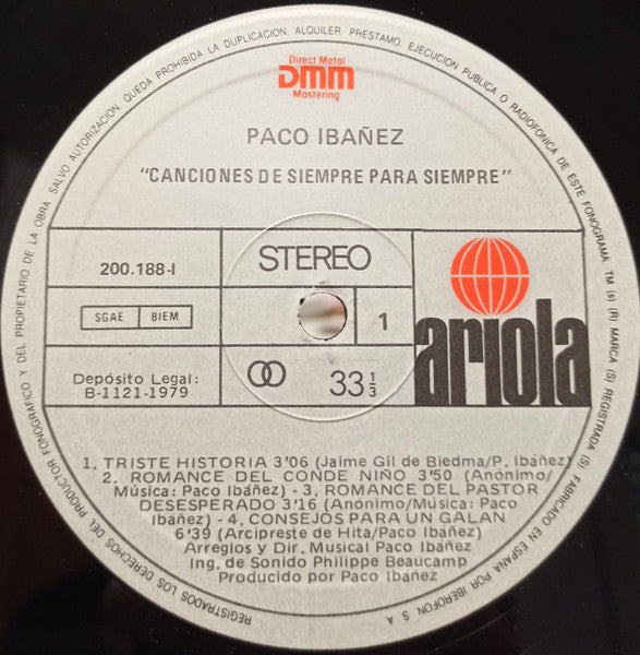 Paco Ibañez : A Flor De Tiempo (LP, Album, RE)