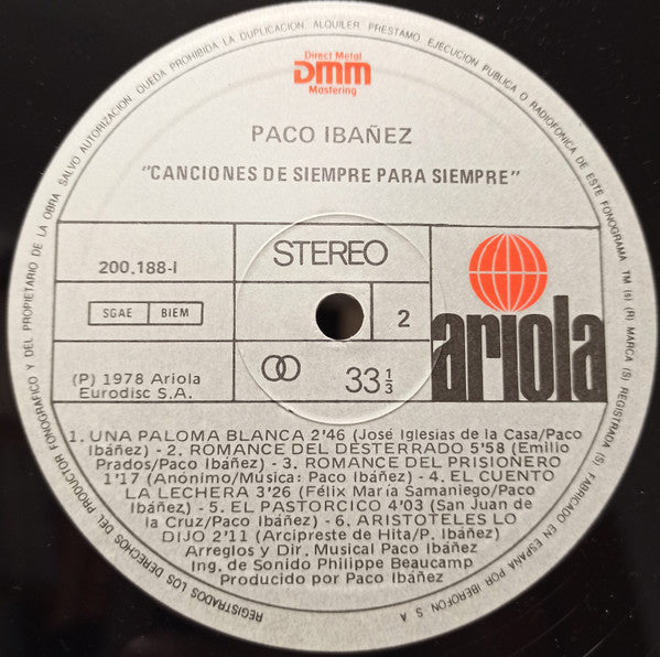 Paco Ibañez : A Flor De Tiempo (LP, Album, RE)