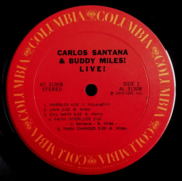Carlos Santana & Buddy Miles : Carlos Santana & Buddy Miles! Live! (LP, Album, Gat)